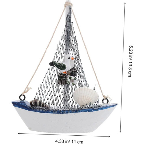 Segelbootmodell im mediterranen Stil, 14 cm, 2-teiliges Set 1
