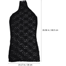 2pcs feminino manequin vestido forma tecido cobre algodão preto e renda decorativo