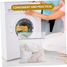 Lot de 2 sacs à linge en maille polyester pour rideaux et grands textiles, filets de lavage résistants avec fermeture éclair