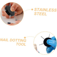 2 pezzi di penne circolari per puntini per nail art, strumenti per manicure e pittura a puntini
