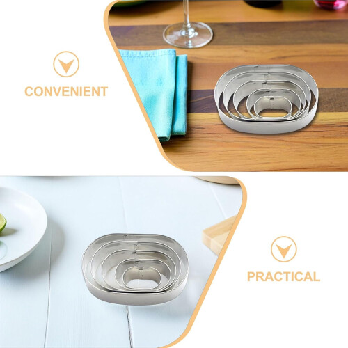 2 Sets Oval Cookie Cutter Set for Baking Stainless Steel Biscuit Cutters 2