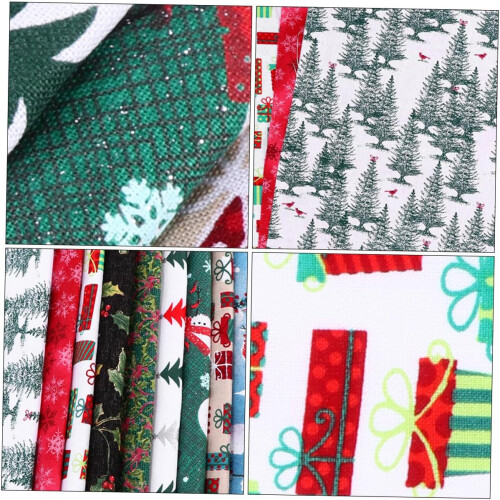 10 folhas estilo de Natal tecido Patchwork tecido de costura para DIY arte tecido de Natal cabeça 2