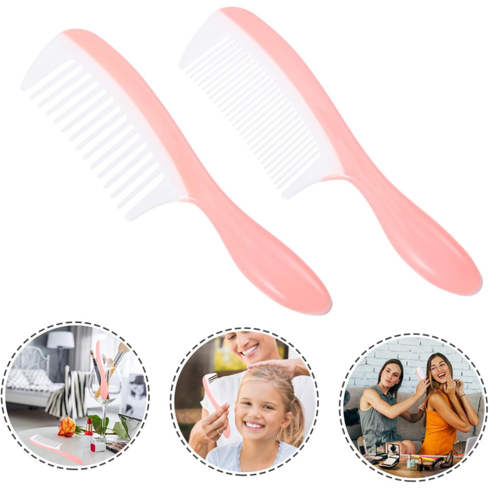 Hkhbjs 2Pcs Plastic Hair Detangling Comb Household Wide Tooth Comb For Curly Hair Fine Teeth For Straight Styling