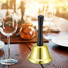 2er-Set goldene Handglocken, kleine Tischglocken für Restaurant, Hotel, Klassenzimmer, zur Servicebenachrichtigung