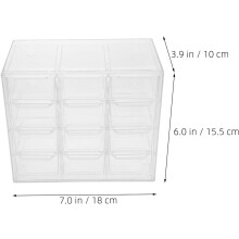 Lot de 2 boîtes de rangement de bureau en plastique à 12 tiroirs – Anti-poussière pour bijoux et cosmétiques