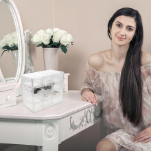 2 Stück Aufbewahrungsboxen aus Kunststoff mit je 12 Fächern – Staubdicht für Schmuck und Kosmetik