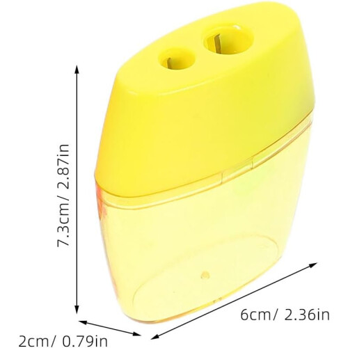 12pcs Manual Double Hole Pencil Sharpener Comfortable Grip, Plastic Handheld Sharpener in Assorted Colors 1