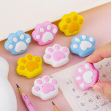 10pcs Cat Claw Eraser Cute Miniature Erasers for Writing Study Classroom Use Household Office Supplies