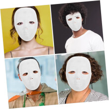 2 máscaras blancas en blanco para pintar, ideales para fiestas, disfraces y cosplay. Máscaras completas sin pintar.