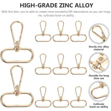 15pcs DIY jóias fechos lagosta giratório ganchos snap liga de zinco 3.2Cm largura interna chaveiro fazendo suprimentos