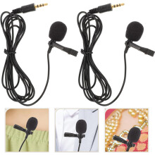 2 micrófonos de solapa para grabación, alta sensibilidad, fáciles de usar, sonido, color negro, material Aps.
