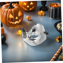 2 db Halloween Disco Ball Csillámos Tükörmaszk Tükrös Arcmaszk Party Jelmezhez Karneváli Masquerade-hoz