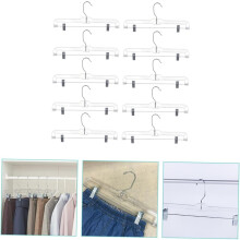 10 grucce con clip per pantaloni e gonne, grucce multifunzionali espandibili con clip