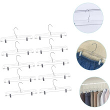10 Stück Kleiderbügel mit Clips für Hosen und Röcke, multifunktionale, ausziehbare Kleiderbügel mit Clips