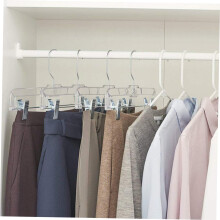 10 Stück Kleiderbügel mit Clips für Hosen und Röcke, multifunktionale, ausziehbare Kleiderbügel mit Clips