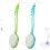 2pcs Long Handle Bath Brush Set com cerdas macias para esfoliar e chuveiro, azul verde 2
