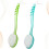 2pcs Long Handle Bath Brush Set com cerdas macias para esfoliar e chuveiro, azul verde 5