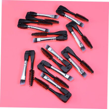 Lot de 10 mini brosses à sourcils pliables à double tête, idéales pour les voyages et le quotidien.