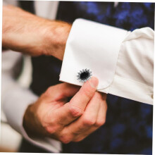Gemelos únicos con diamantes de imitación para hombre, elegantes botones para esmoquin.