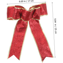 15pcs grandes arcos de fita de brilho arcos de fita de Natal ornamentos bowknot artesanato de bricolagem acessórios