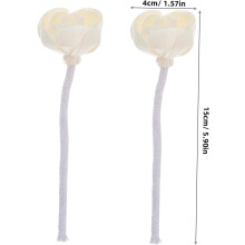2 diffusori di piccole dimensioni con fiori artificiali e corde di cotone flessibili