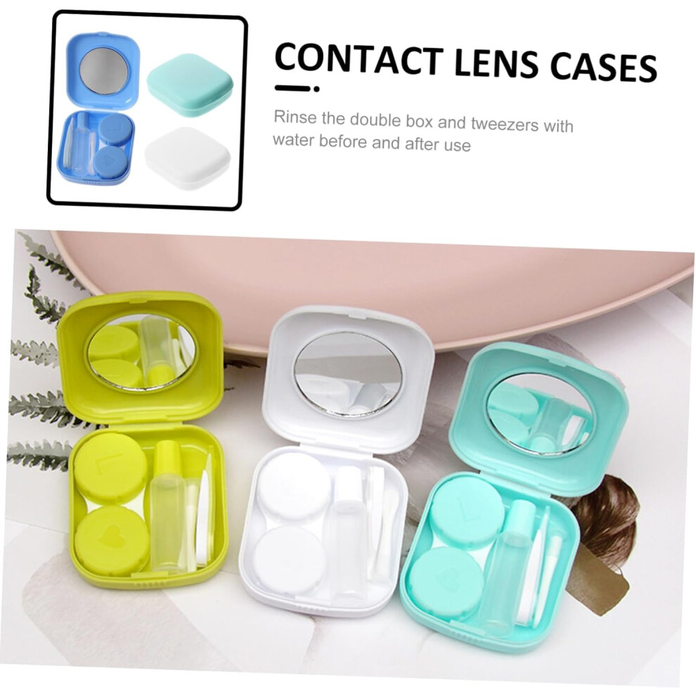 Hkhbjs 15Sets Travel Lens Case Decorative Contact-Lens Storage Box