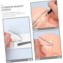 10 Stück Augenbrauen-Schablonen, transparente Messvorlage für symmetrisches Augenbrauenstyling, einfach anzuwendendes Make-up-Werkzeug