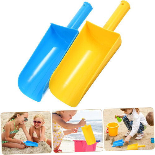 2pcs pequenas pás de areia de plástico para crianças com alça, material leve de PP 1
