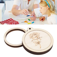Stickerei-Schlüsselanhänger-Set - Mini-Holz-Stickrahmen, 7 m, 36 mm