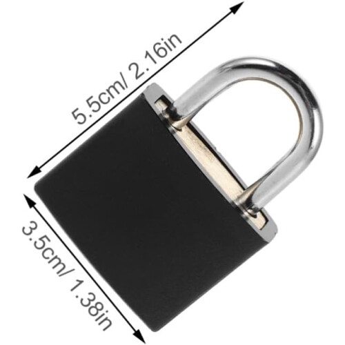 2 Sets Black Mini Luggage Padlocks with Keys Compact Metal Locks 1