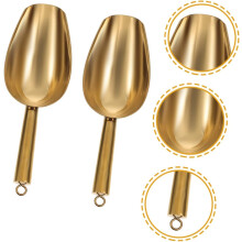 2 Stück robuste Edelstahl-Eisschaufeln für Küche, Bar und Dessertläden