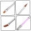 2pcs Pincel de Arte das Unhas Long Handle Pen Strass Tools Home Use 5