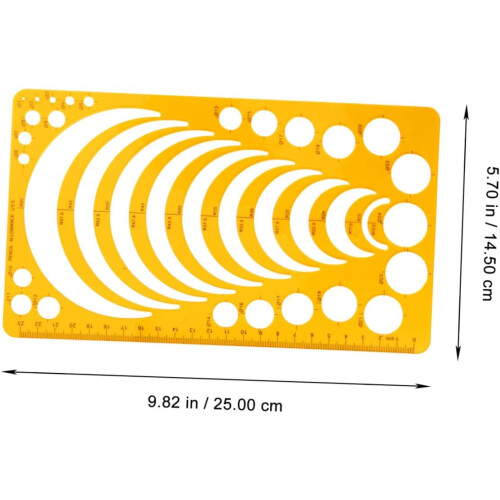 2pcs Drawing Template Ruler Useful Measuring Tool Geometric Templates Rulers Plastic Draft 1