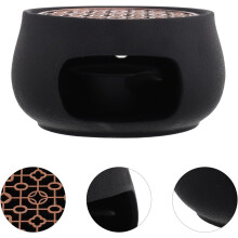 Pot mais quente Vintage chá cerâmico mais quente vela base vela base redonda preto