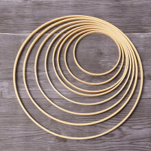 10pcs 13cm Diameter Bamboo Dreamcatcher Rings, Round Wooden Craft Hoops