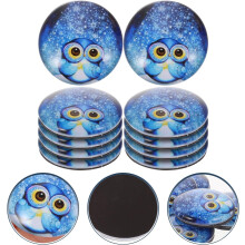 10er-Set dekorative Kühlschrankmagnete in Eulenform, kreative runde Kühlschrankmagnete aus Kunstharz
