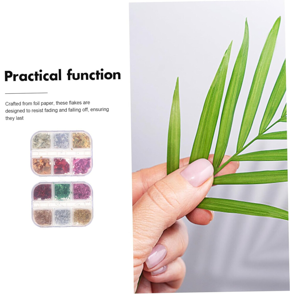 Hkhbjs Gold Foil Nail Art Holographic Aluminum Flakes For Diy Craft Decorations