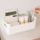 Caixa de organização de plástico multipropósito de 2pcs com alças White Desktop 6
