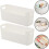 Caixa de organização de plástico multipropósito de 2pcs com alças White Desktop 7