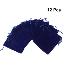 12pcs Flannel Drawstring Bag Bags for Jewelry Storage Pouch for Birthday Christmas Packaging