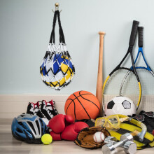Portable Sports Ball Net Bag 4pcs Inflating Pins, Thickened Nylon Mesh