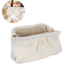 Handgewebte Strohtasche für Damen, gewebte Tragetasche, Sommer-Strandtasche, Strohhandtasche in Wolkenform