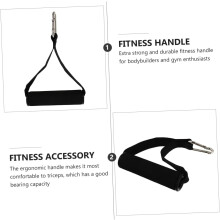 2 stuks elastische fitnesshandgrepen met 135 mm schuimrubberen grip en D-ring