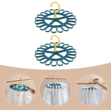 Lot de 2 cintres à sous-vêtements en plastique, étendoir multiple, bleu, antidérapant, rotatif, matériau PP