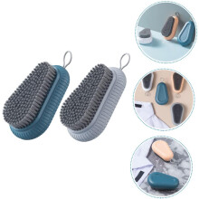 Juego de 2 cepillos reutilizables para limpiar uñas, cepillo de cerdas suaves para la limpieza de uñas.