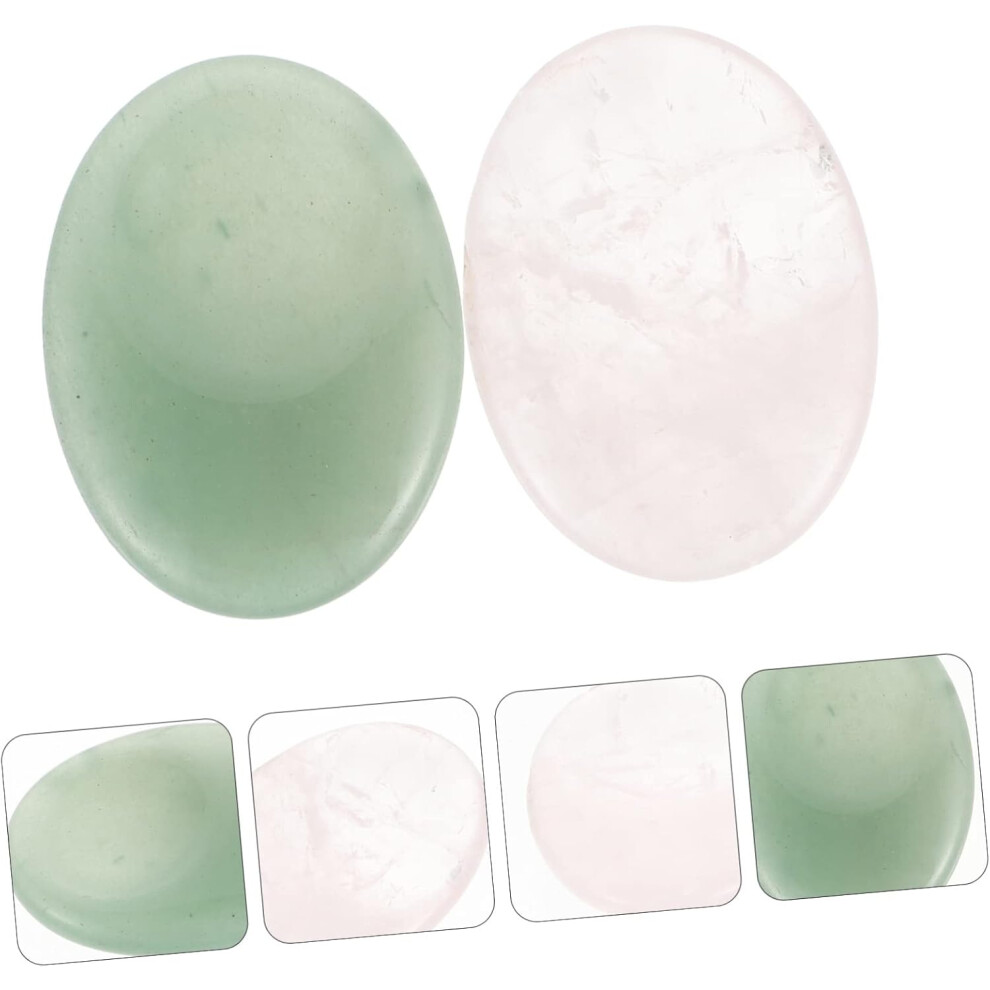Hkhbjs 2Pcs Facial Massage Stone Jade Scraping Board Facial Beauty Gua Sha Massager Tool