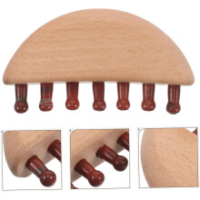Estimulador de couro cabeludo de madeira do peite de massagem de cristal natural para ferramenta de remoção de caspa de cabelo grosso