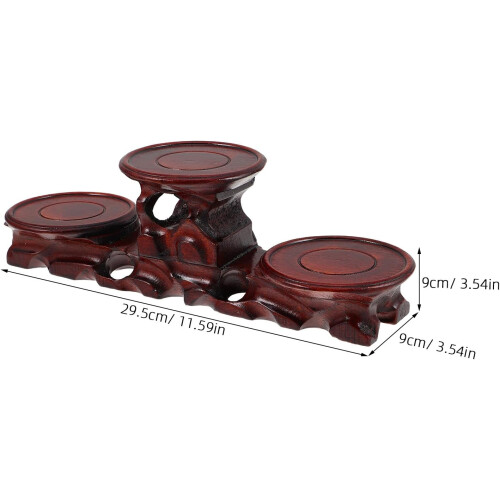 Solid Wood round Display Stand Base Bonsai Stand Tea Accessories Base Minimalist Elegant Design 1
