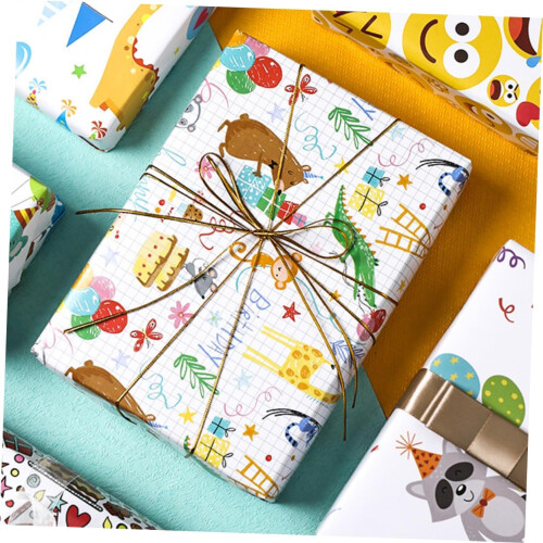 12pcs Animal Pattern DIY Wrapping Paper Present Wrapper for Wrapping Package Paper