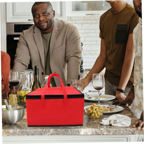 Saco de almoço isolado decorativo do saco de alimentos isolado térmico de 2pcs para compras 2
